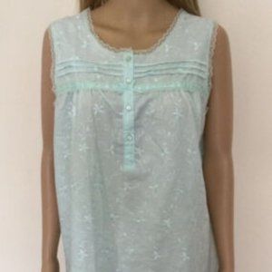 Sleeveless Nightie Ladies Pink Embroidered Floral Nightdress